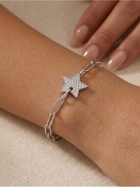 Star Bracelet | Platinum Plated with Real Zirconia | Luxury Jewelry